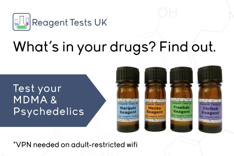 Reagent Tests UK. What's in your drugs? Find out. Test your MDMA and psychedelics. VPN needed on adult-restricted wifi.